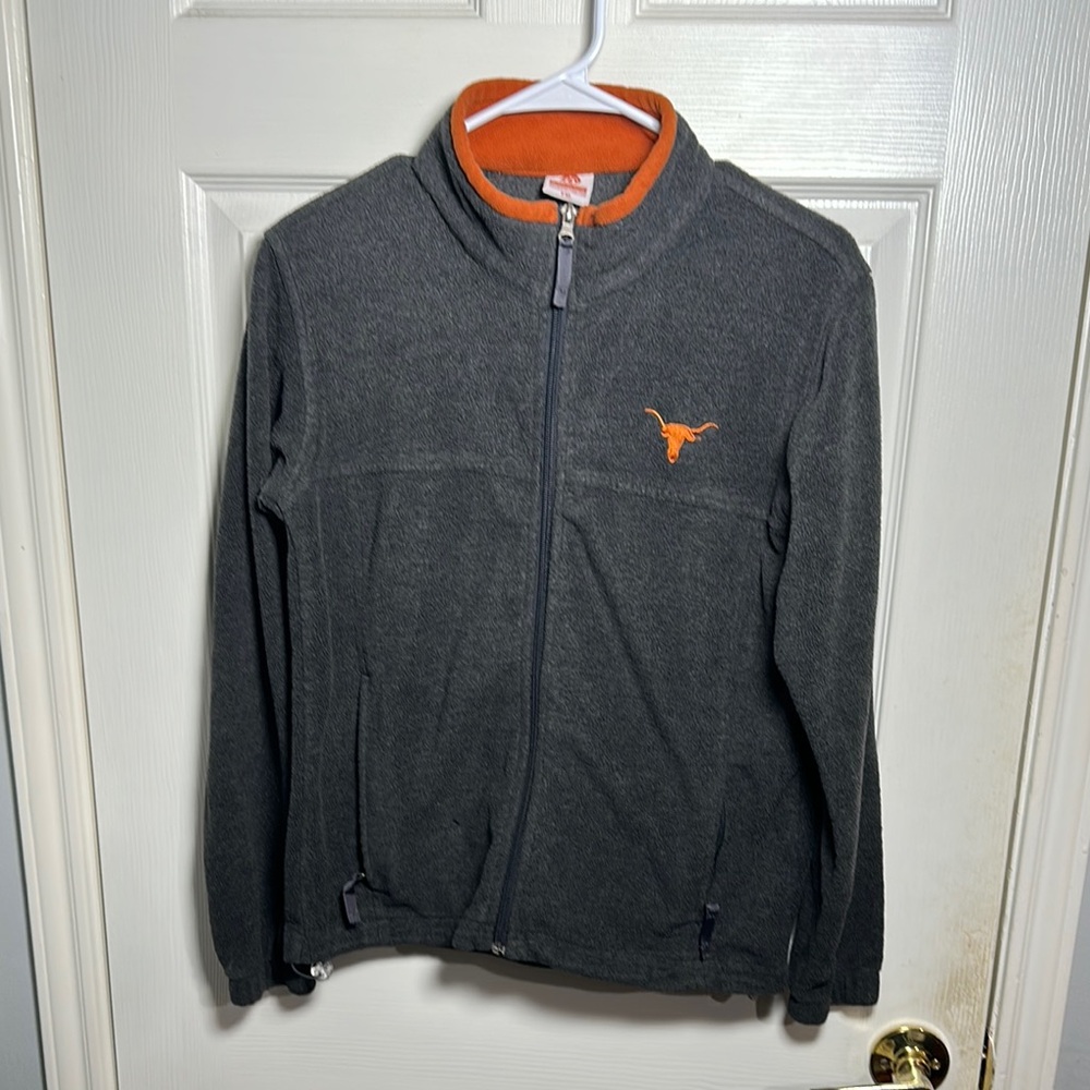 Youth XL Texas Longhorns Full Zip Fleece Jacket – Gray & Burnt Orange